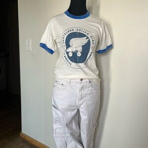 Stoned Immaculate Vintage Look Skateland Roller Rink Ringer T-Shirt